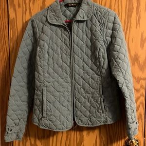 Eddie Bauer size medium aqua blue Goose down quilted jacket